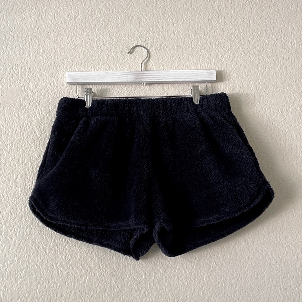 aerie Teddy Shorts Blue Fleece Soft Loungewear